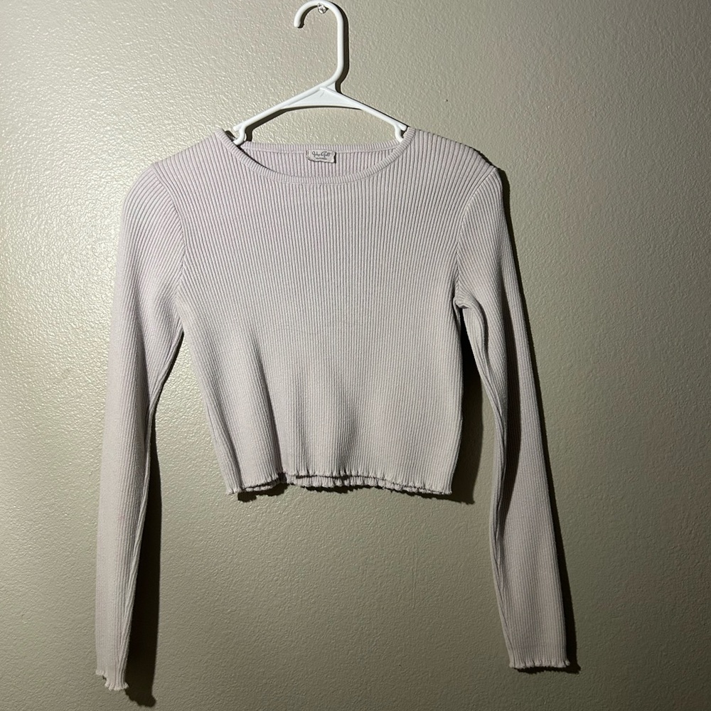 Women's Ribbed Long Sleeve Top - pink